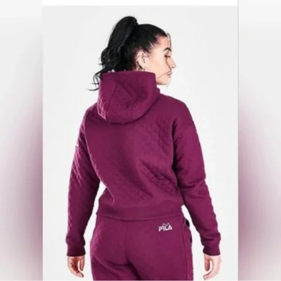 Fila Burgundy Quilted Tracksuit - Picture 14 of 16